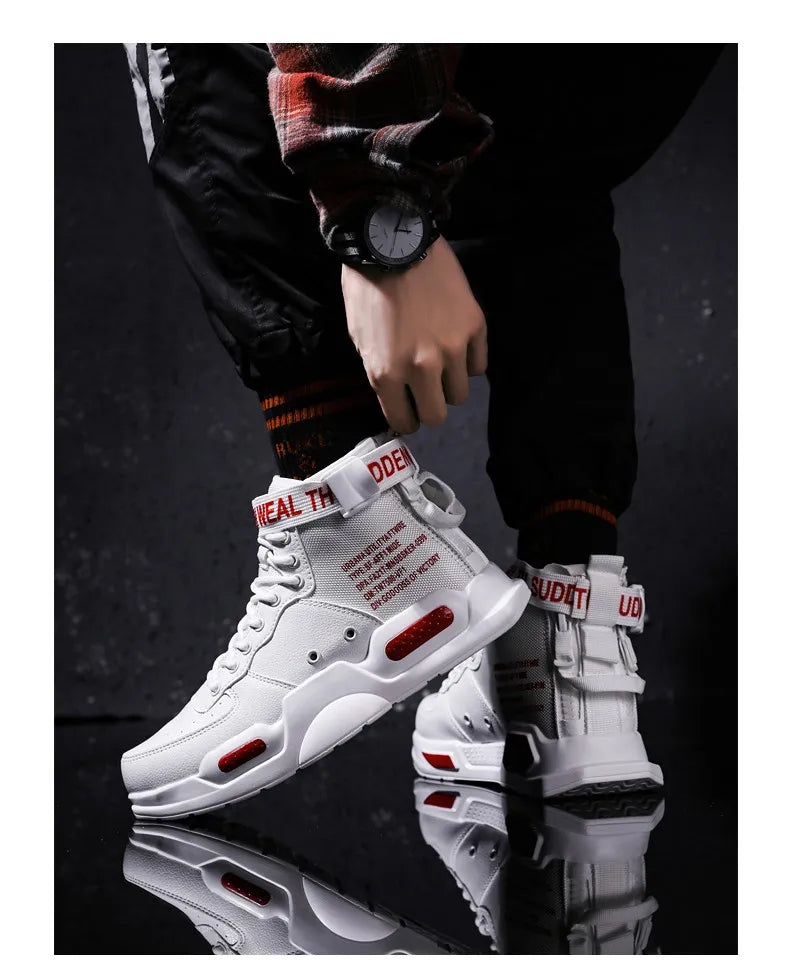 Brand Mens Casual Sneakers High-tops Sneakers Trendy Boys Basketball Sports Tennis Shoes Outdoor Off-road Shoes Couple Sneakers