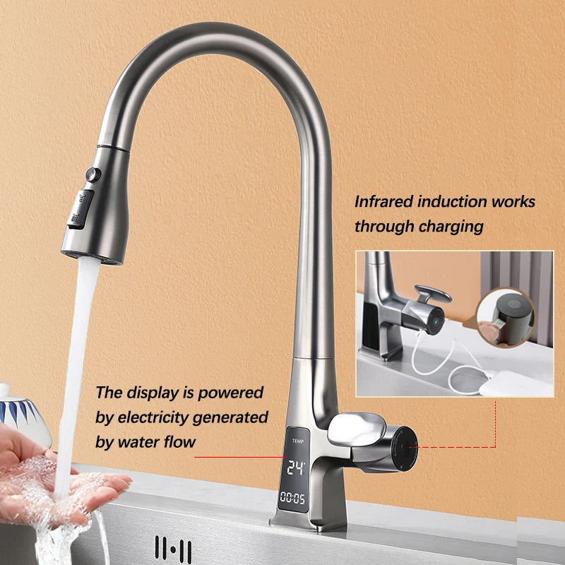 Smart Sensor Pull Out Kitchen Faucet