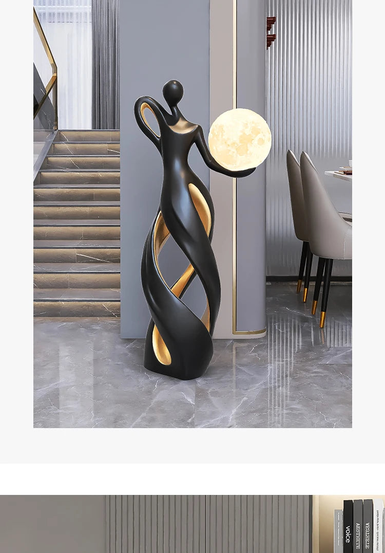 Home Decor Statue Dancer Abstract Art Ornaments Nordic LivingRoom Large Floor Luminous Sculpture Housewarming Interior Figurines