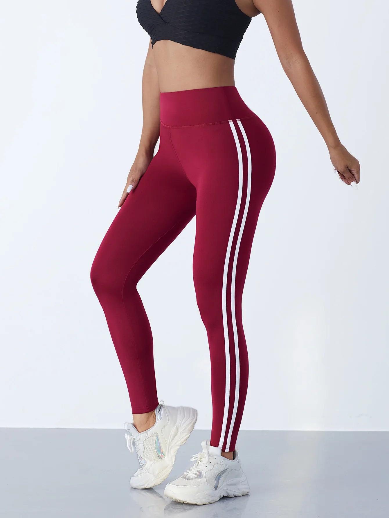 Yoga Leggings Women Striped Slim Sports