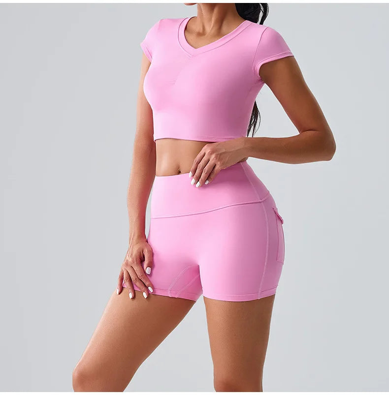 Sexy Women's Feeling Naked Training Set Gym Yoga 2 Pieces