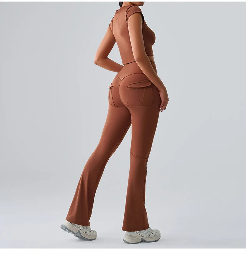 Sexy Women's Feeling Naked Training Set Gym Yoga 2 Pieces