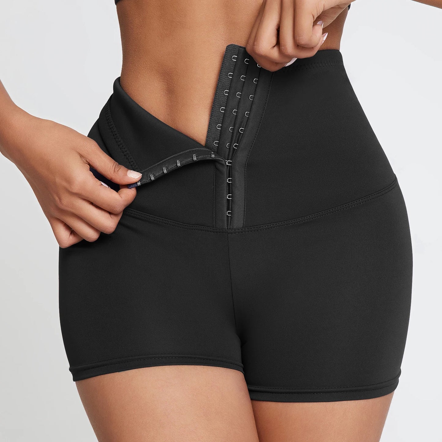 CHRLEISURE Women Breasted Yoga Shorts Sexy Butt Lift Fitness Shapewear Abdomen Tights Gym High Waist Stomach Cycling Shorts