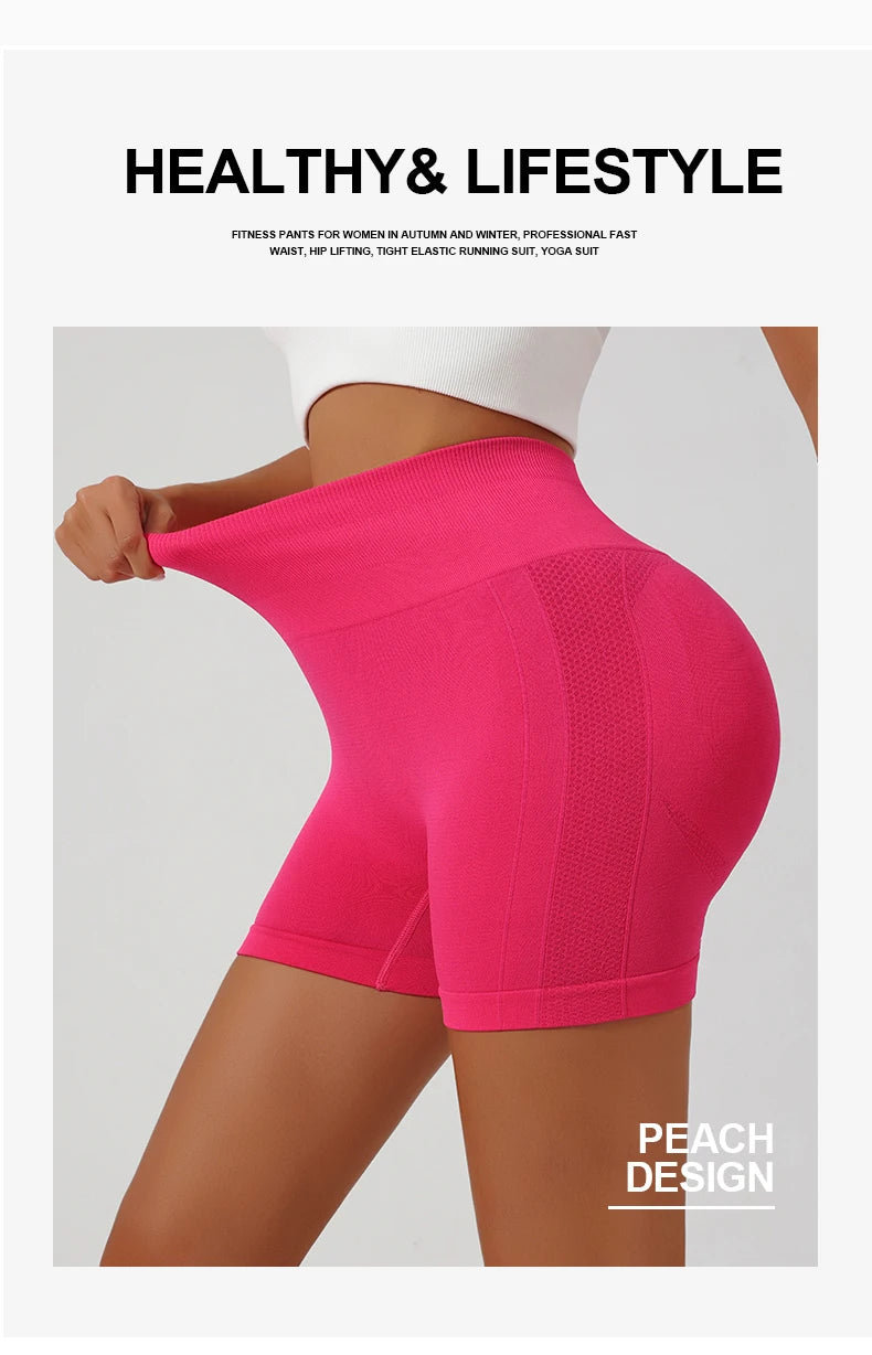 Women Seamless Yoga Shorts High Waist Workout Shorts Running Naked Feeling Breathable Fitness Pants Outwear Tight Shorts