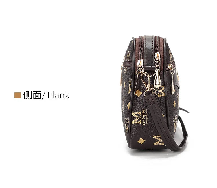 2024 Middle-aged Handbag Four Layer Mobile Phone Purse Old Flower Bag New High-capacity Women's Diagonal Cross Brand Mother Bag