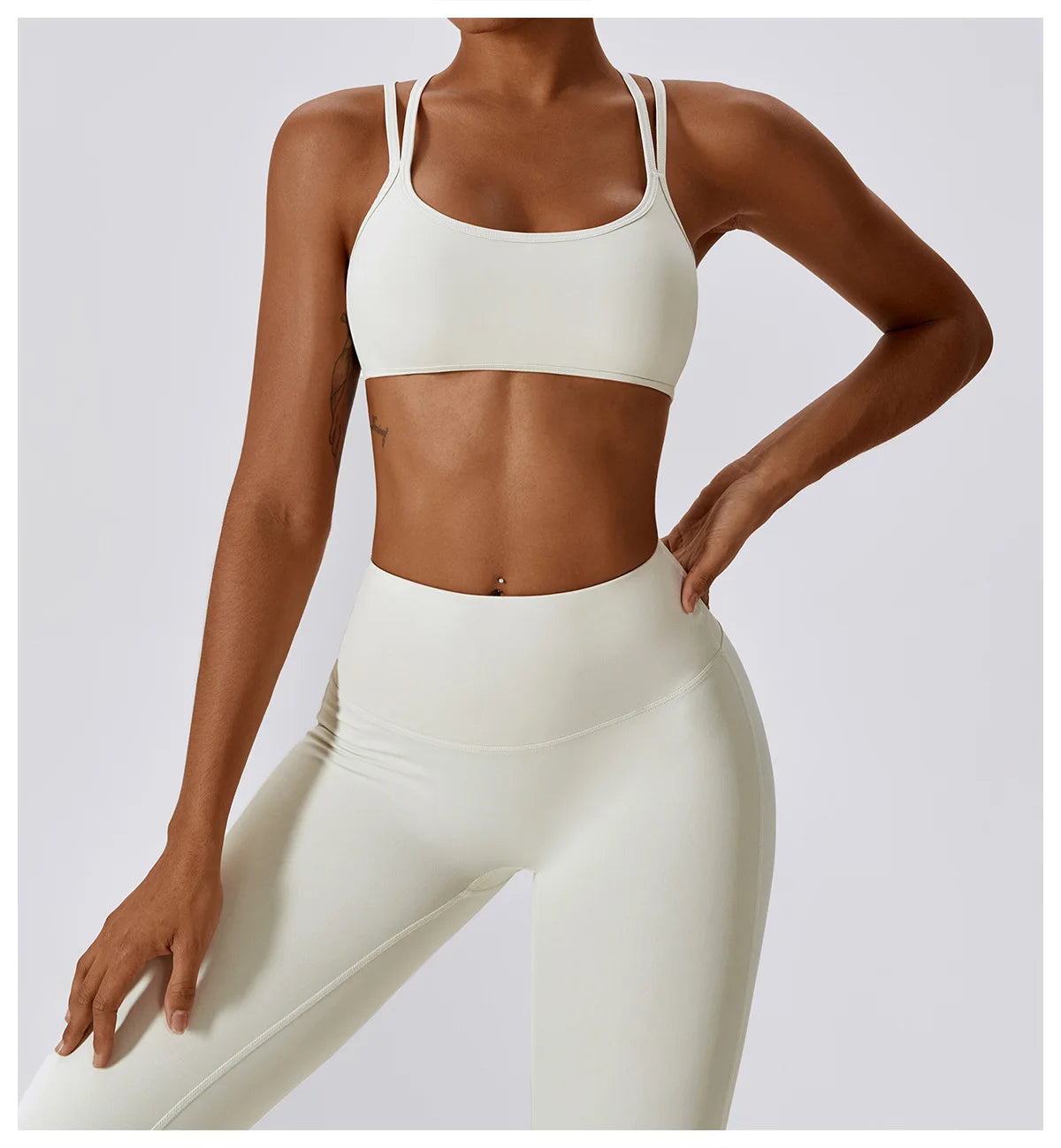 Athletic Wear High Waist Leggings And Top Two Piece Set Seamless Gym