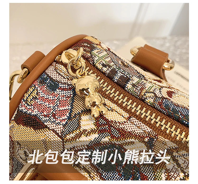 Crossbody Bag for Women 2023 New Cartoon Bear Canvas Handbag Fashion Full Match Ladies Purses and Handbags Bolsos Para Mujer