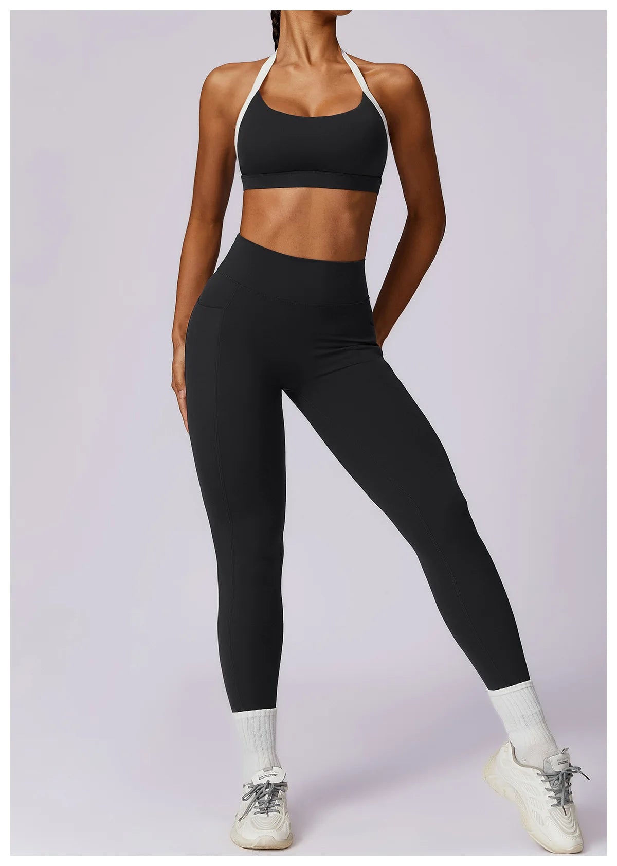 2Pcs Gym Set Women Workout Backless Yoga Suit