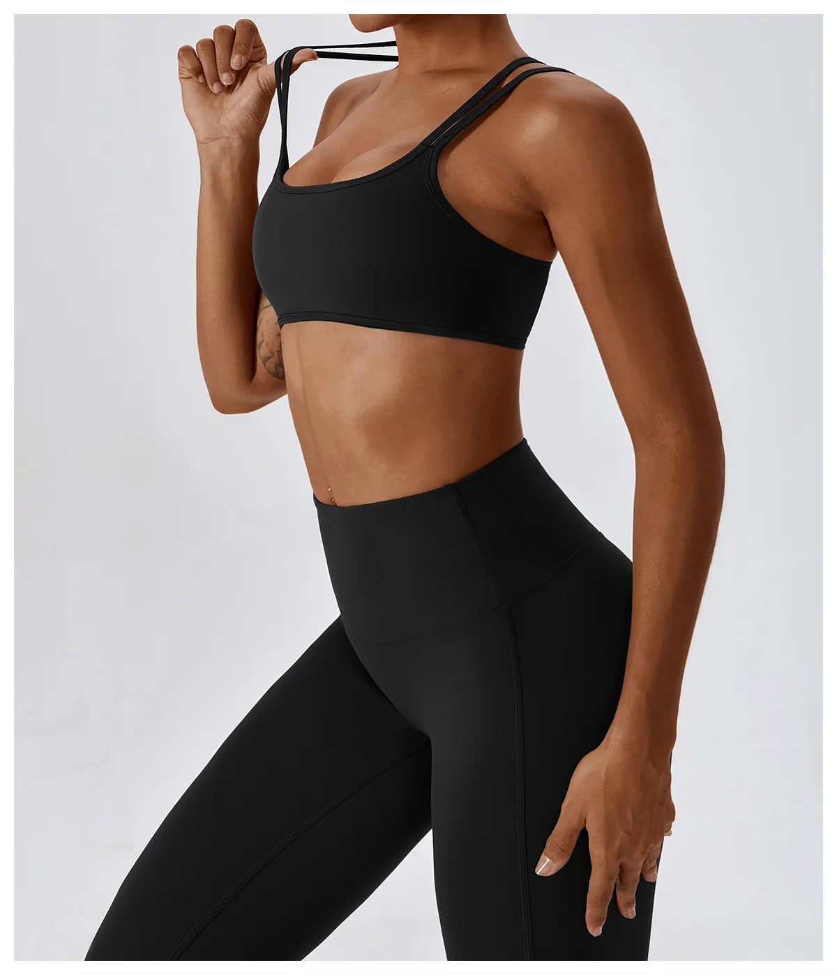 Athletic Wear High Waist Leggings And Top Two Piece Set Seamless Gym