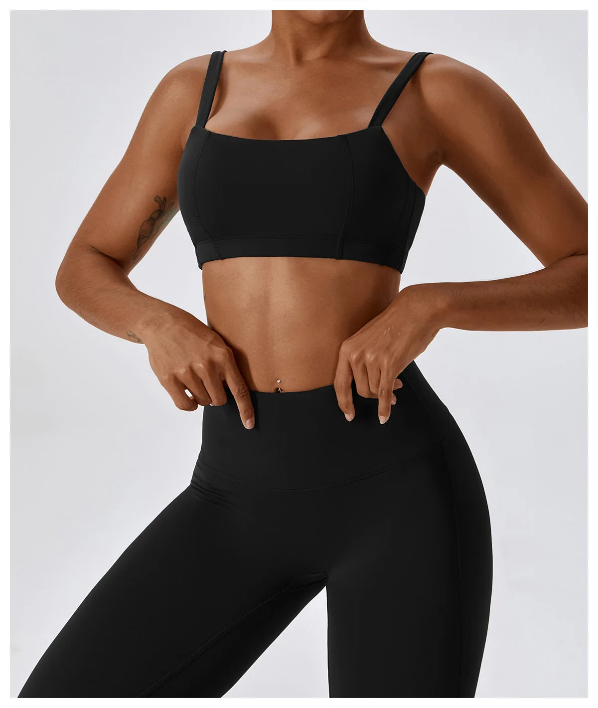 Athletic Wear High Waist Leggings And Top Two Piece Set Seamless Gym