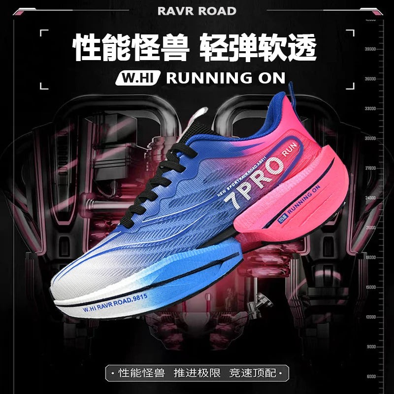 Marathon Air Cushion Carbon Plate Sports Running Shoes Men Breathable Lightweight Women Comfortable Nonskid Speciality Sneakers