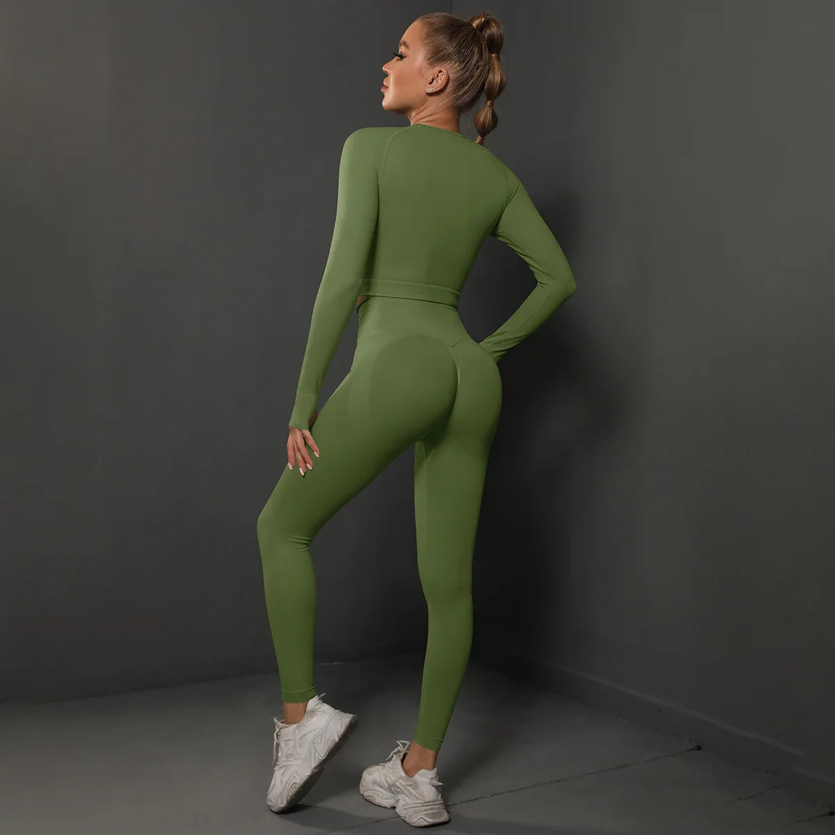 Women Sets 2PCS Energy Seamless Gym Tracksuits Tights Set