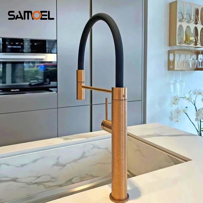 High-end Carving Body Pull Out Kitchen Faucet