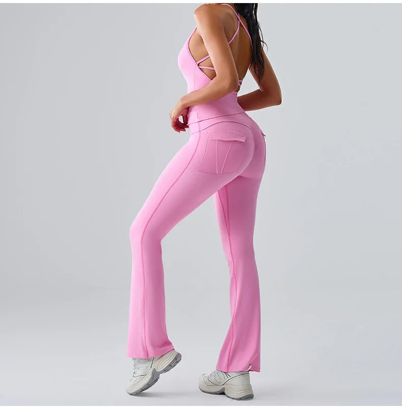 Sexy Women's Feeling Naked Training Set Gym Yoga 2 Pieces