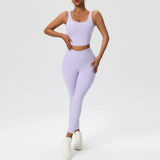 2 Pieces Women's High Quality Soften Yoga Set  Sports Suit Gym Set