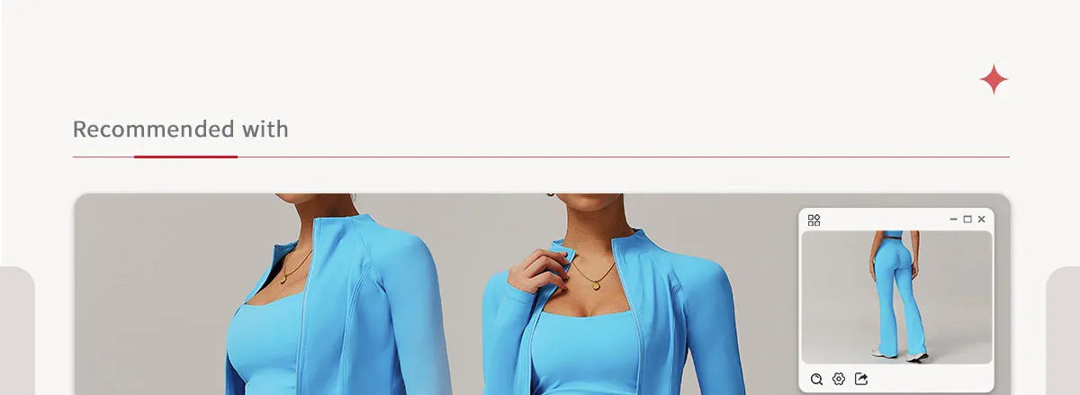 2PCS Yoga Suit Women Gym Set Long Sleeve Zipper
