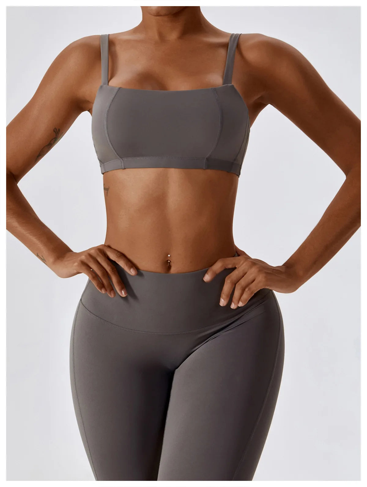 Athletic Wear High Waist Leggings And Top Two Piece Set Seamless Gym