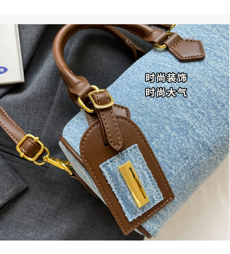 Fashion Solid Color Denim Handbag Quality Hardware Versatile Shoulder Bag 2024 Hot Sale Crossbody Bag for Women Bolsas Femininas