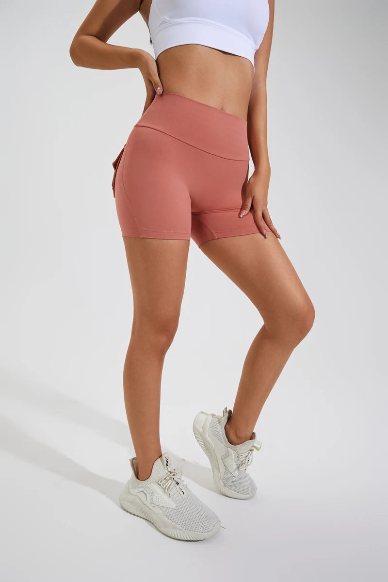DIAS FIT JOY Tight Women's Shorts Pocket high waist lifting buttocks quick drying yoga shorts