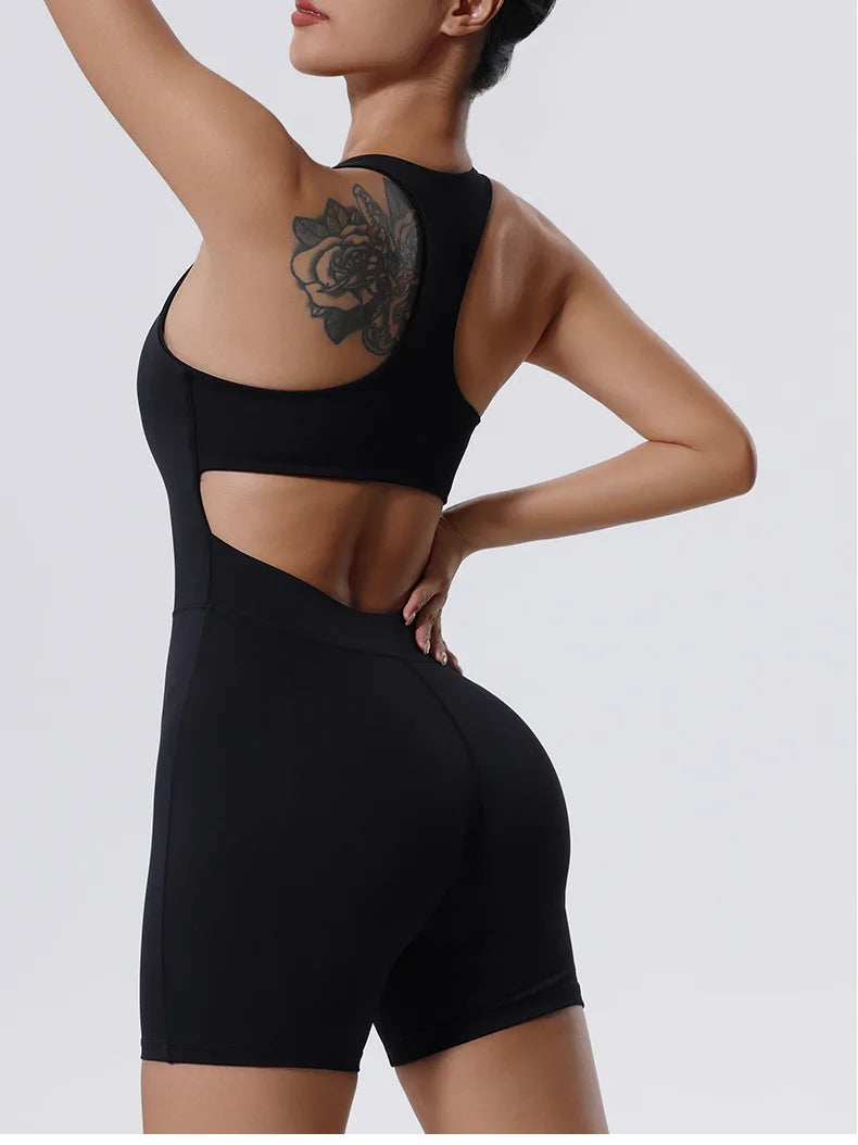 Zipper Yoga Jumpsuit Fitness Tracksuit