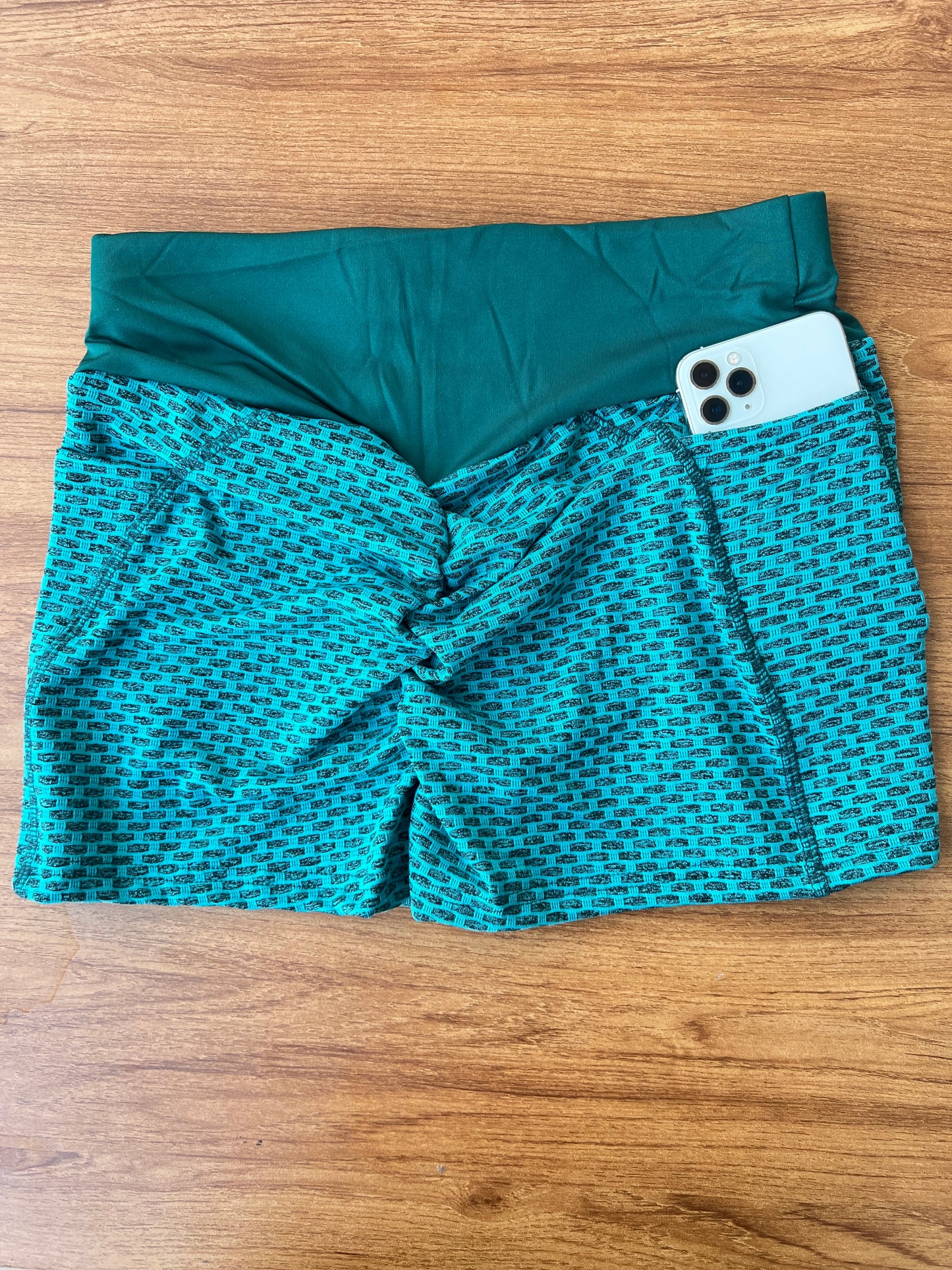 Women elasticity gym shorts with pockets hip lifting running yoga leggings short high waist Breathable quick dry sports shorts