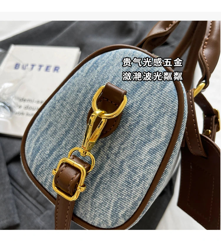 Fashion Solid Color Denim Handbag Quality Hardware Versatile Shoulder Bag 2024 Hot Sale Crossbody Bag for Women Bolsas Femininas