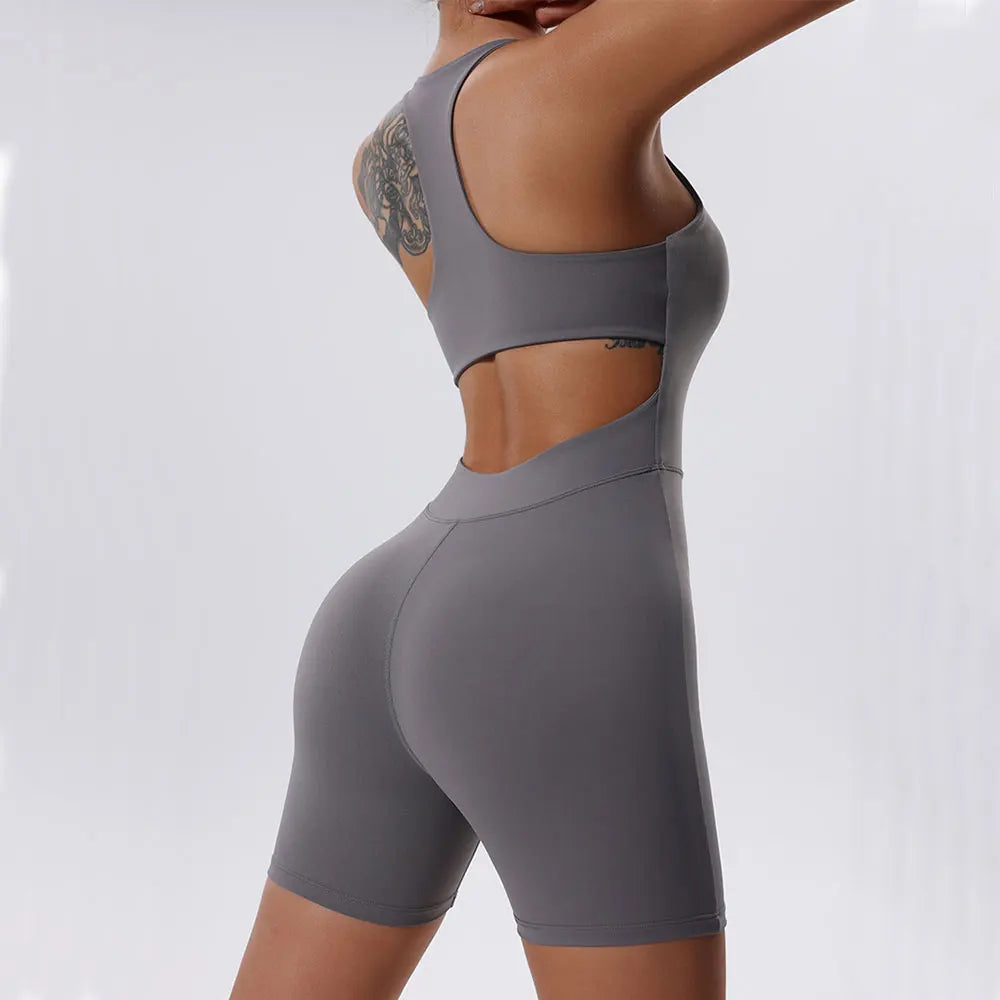 Zipper Yoga Jumpsuit Fitness Tracksuit