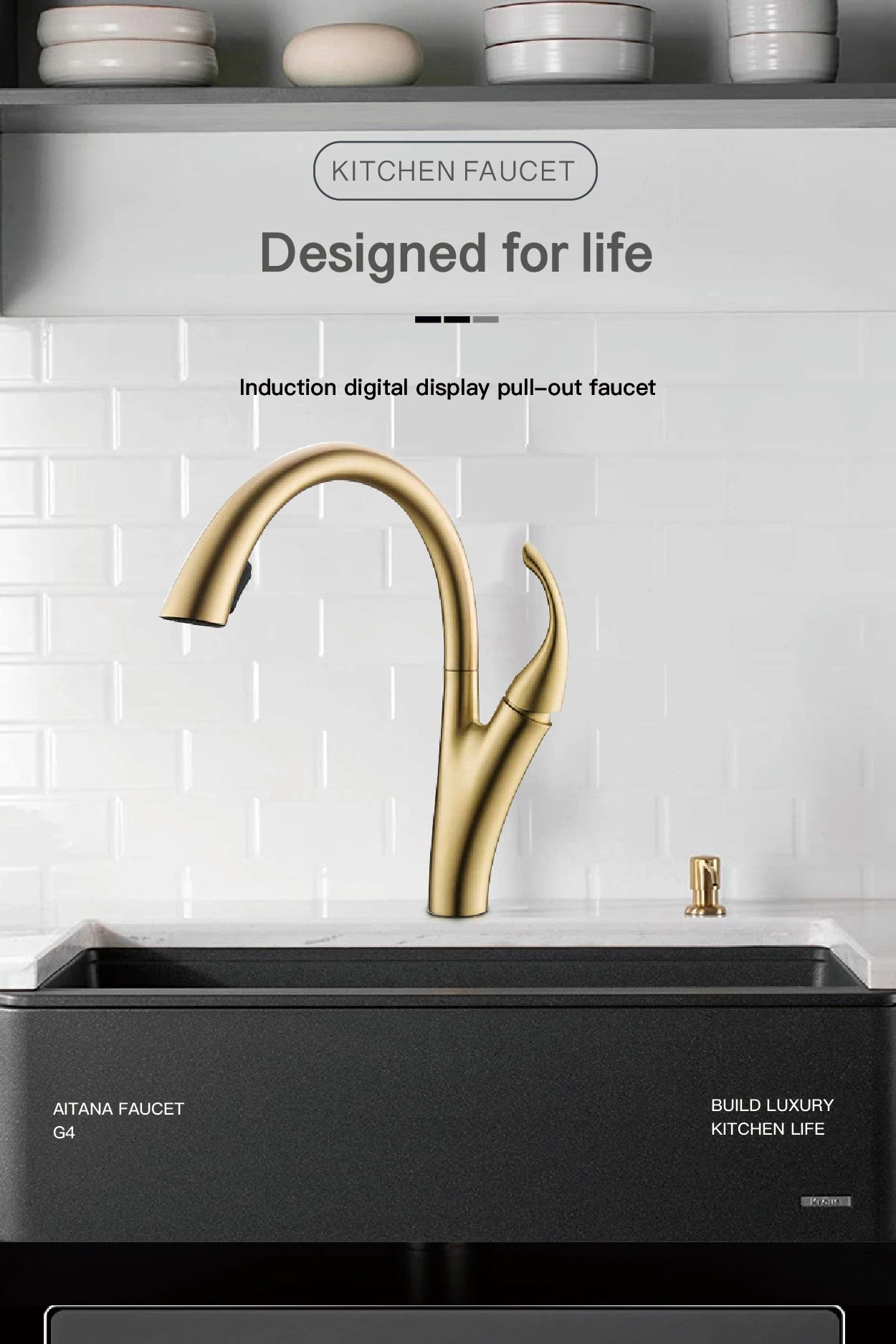 Kitchen faucet cold and hot dual function