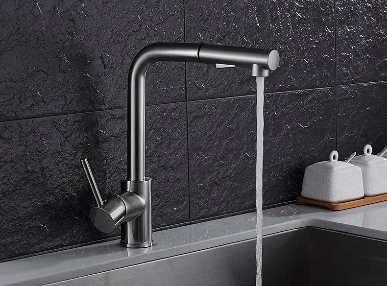 Swiveling Kitchen Faucet Brass Brushed Nickel