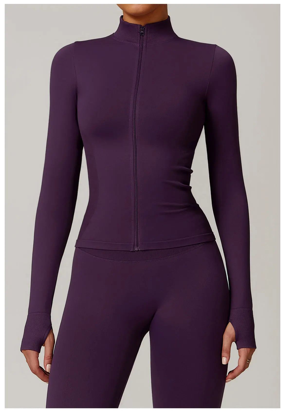 Seamless Yoga Clothes Women's Top Standing Collar Long Sleeved Sports Jacket