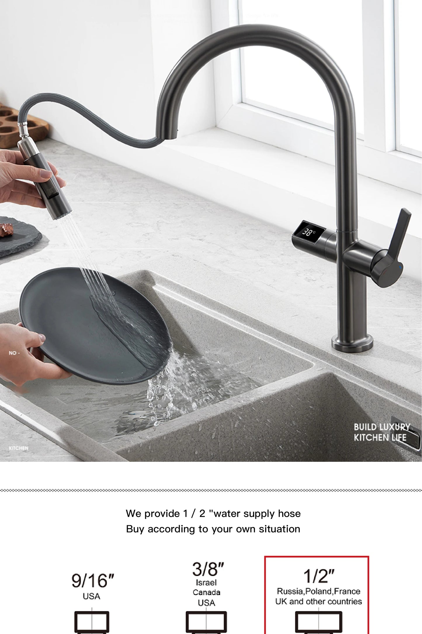 Digital Display Kitchen Faucet