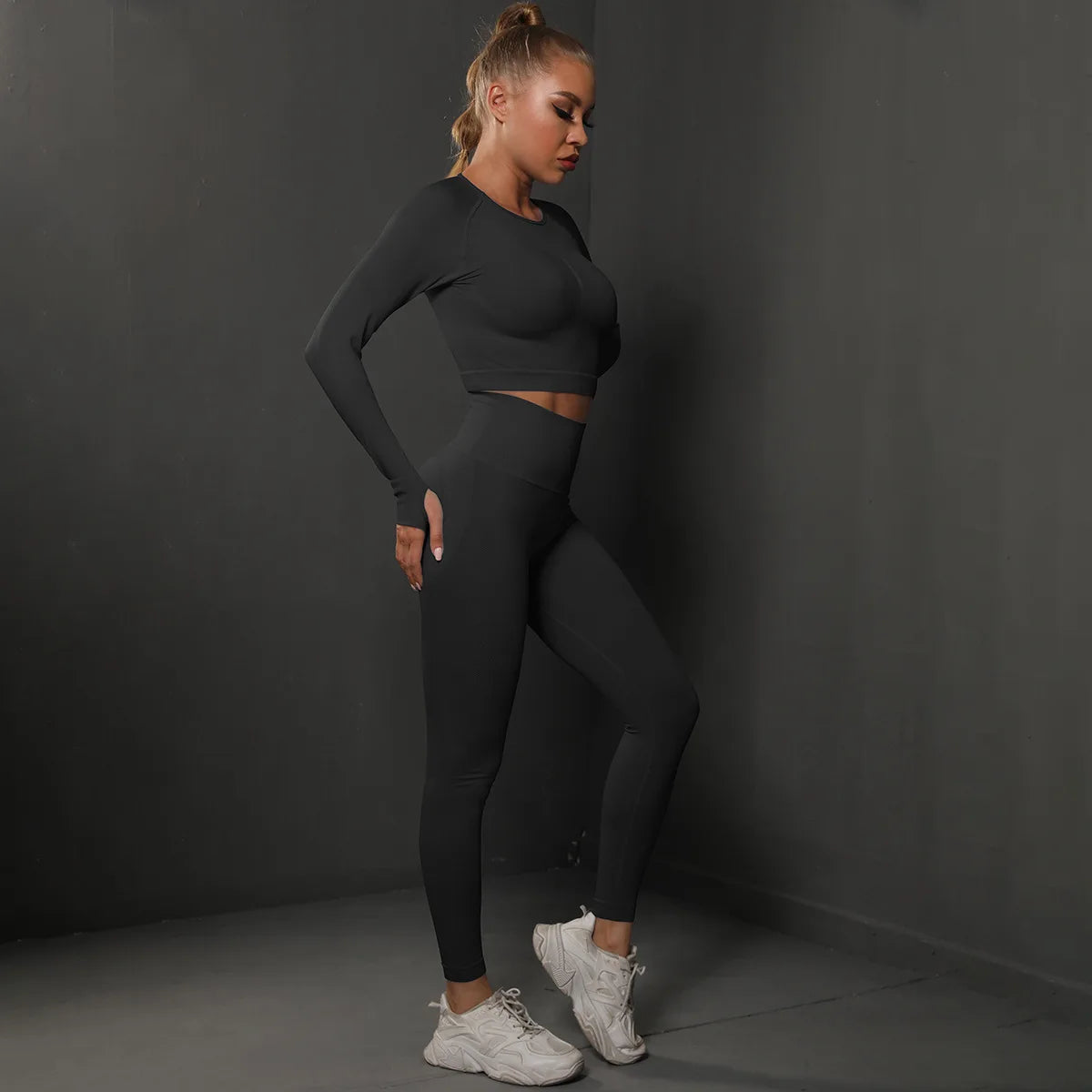 Women Sets 2PCS Energy Seamless Gym Tracksuits Tights Set