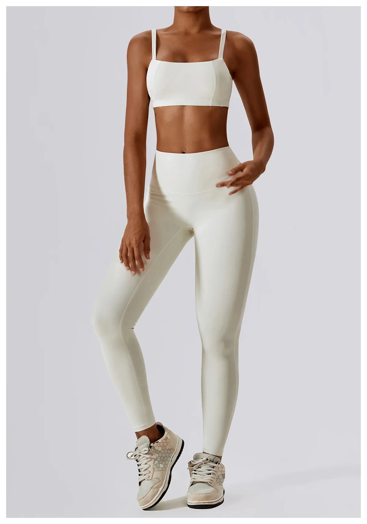 Athletic Wear High Waist Leggings And Top Two Piece Set Seamless Gym