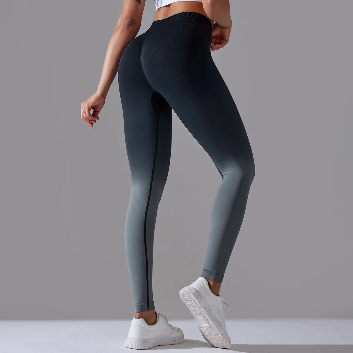 Gradient Colour Elastic Gym Leggings