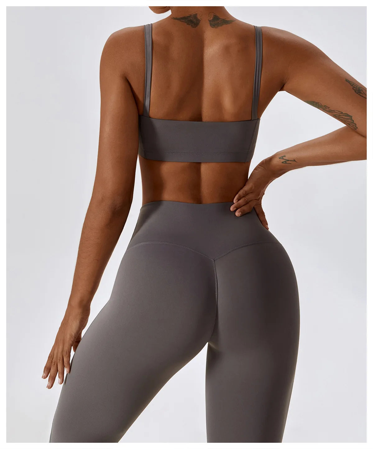 Athletic Wear High Waist Leggings And Top Two Piece Set Seamless Gym