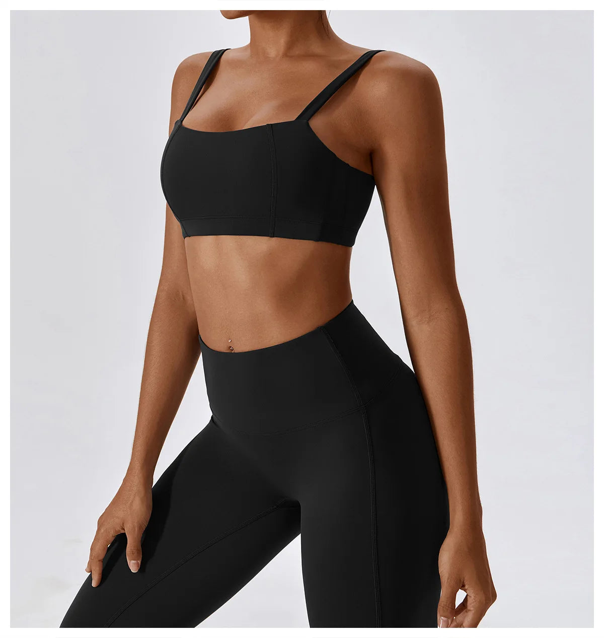 Athletic Wear High Waist Leggings And Top Two Piece Set Seamless Gym