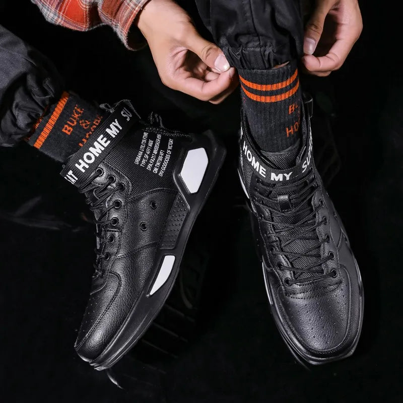 Brand Mens Casual Sneakers High-tops Sneakers Trendy Boys Basketball Sports Tennis Shoes Outdoor Off-road Shoes Couple Sneakers