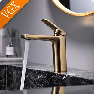 VGX Concealed Bathroom Faucets Embedded Cartridge Basin Mixer Sink Faucet Gourmet Washbasin Tapware Hot Cold Water Tap Brass