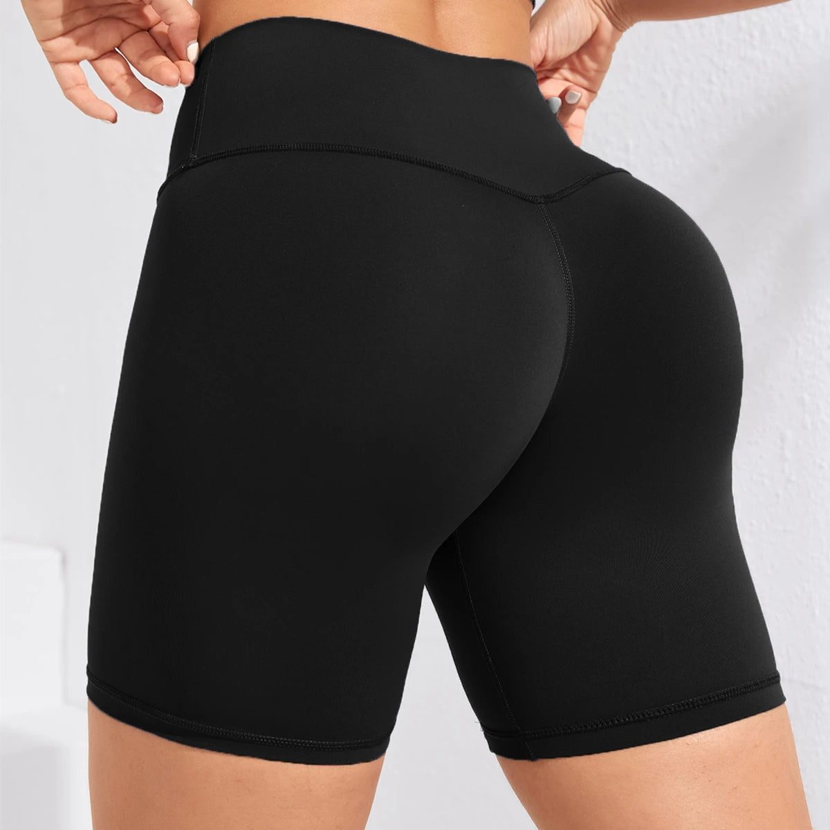 Yoga Shorts Women Fitness Shorts Girl Running High Waist Short Quick Drying Squat Proof Cycling Workout Gym Tight  Shorts Black