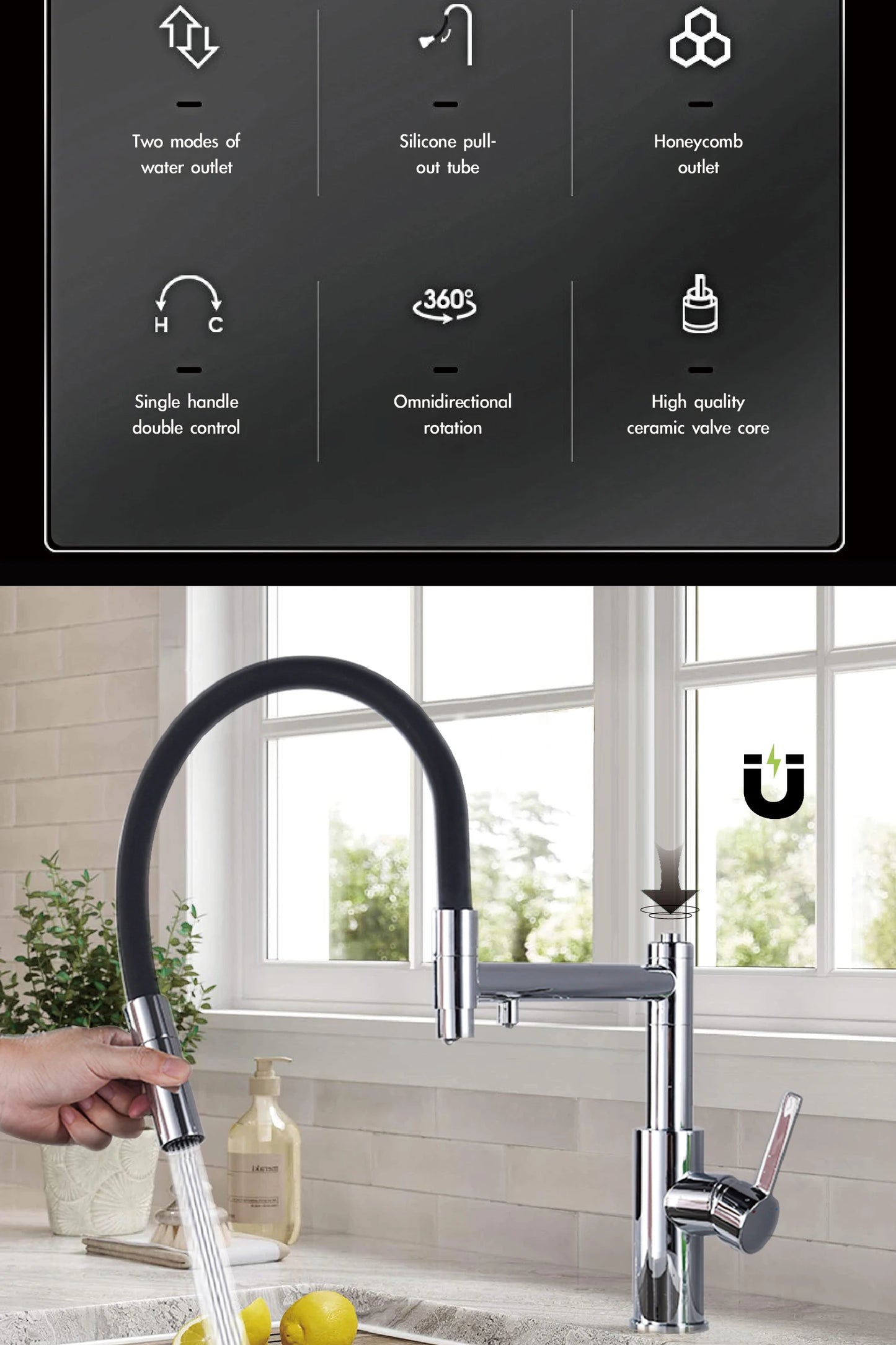 Pull Out Dual Control Faucet