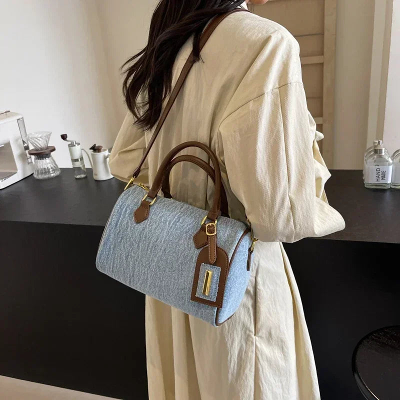 Fashion Solid Color Denim Handbag Quality Hardware Versatile Shoulder Bag 2024 Hot Sale Crossbody Bag for Women Bolsas Femininas