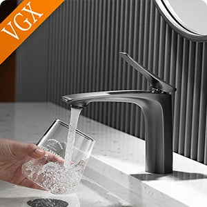 VGX Concealed Bathroom Faucets Embedded Cartridge Basin Mixer Sink Faucet Gourmet Washbasin Tapware Hot Cold Water Tap Brass