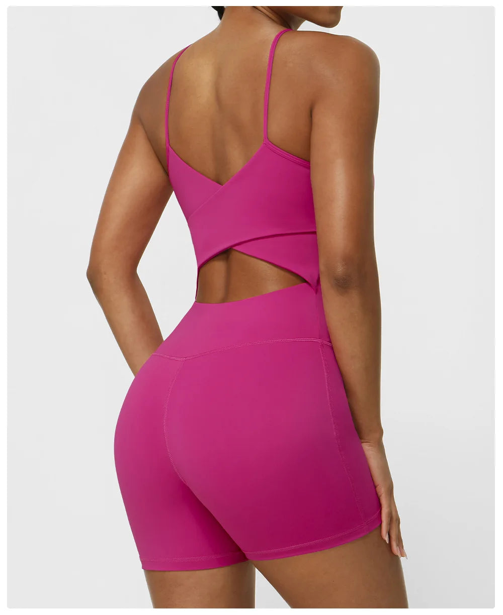 Gym Clothes Romper Backless Set Fitness Bodysuit