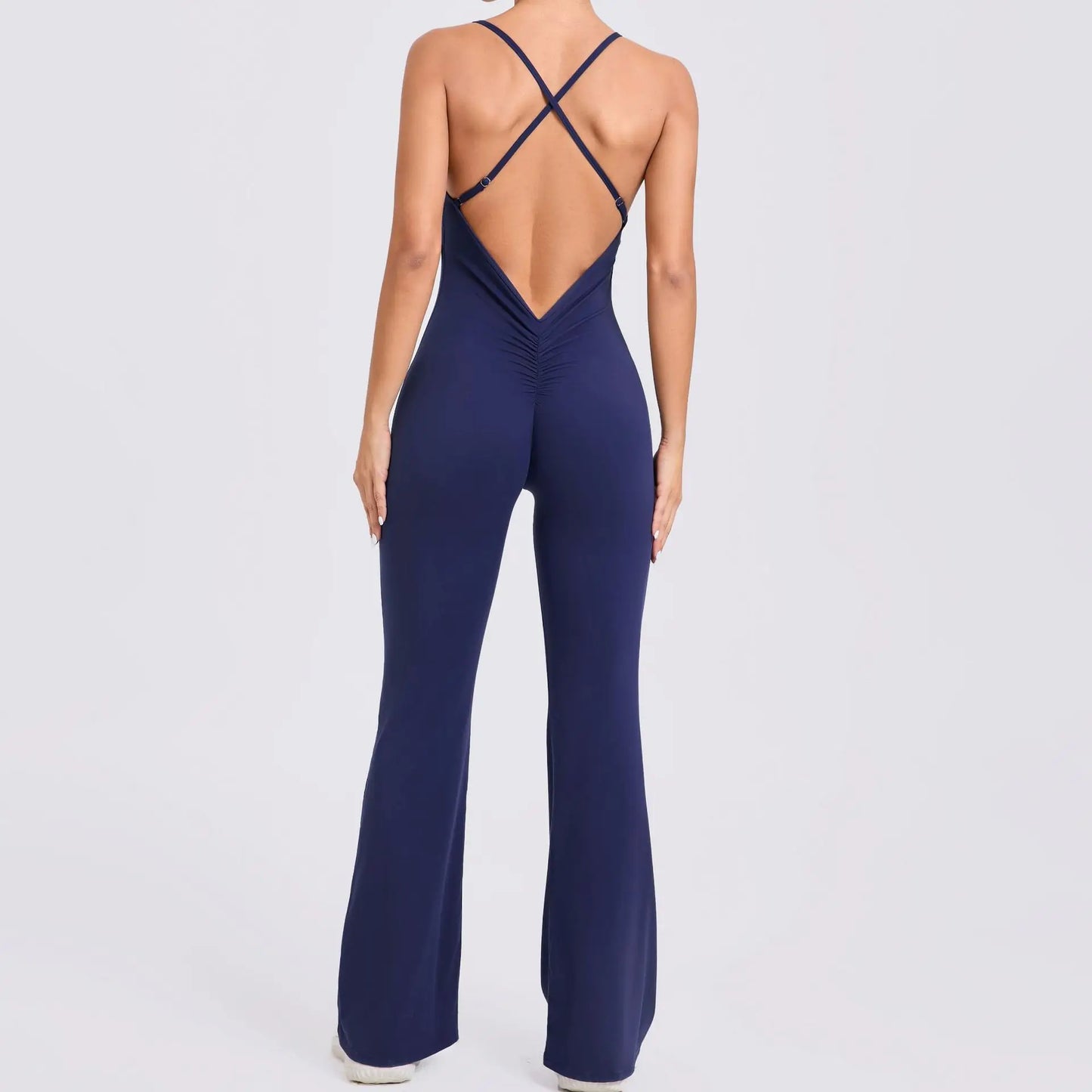 Sexy Back V Jumpsuit Gym Set Yoga Suit Sportswear Women
