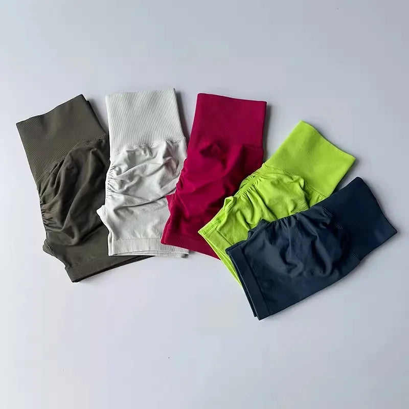 Women's High-Waist Breathable Yoga Shorts for Summer Running Short Tights Leggings Cycling Workout Gym Shorts Sports Shorts