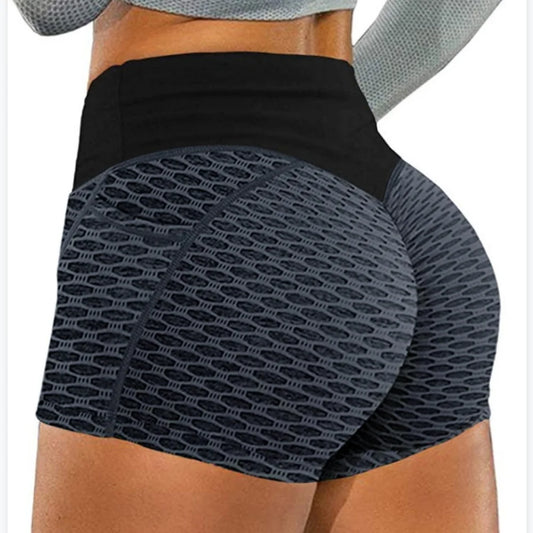 High Waist Honeycomb Yoga Shorts