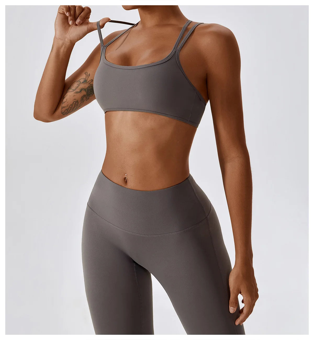 Athletic Wear High Waist Leggings And Top Two Piece Set Seamless Gym