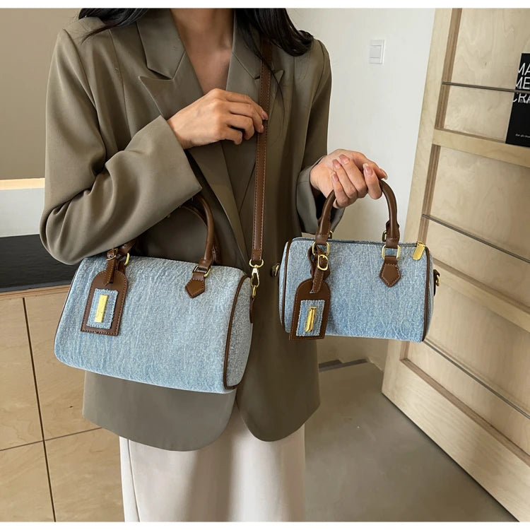 Fashion Solid Color Denim Handbag Quality Hardware Versatile Shoulder Bag 2024 Hot Sale Crossbody Bag for Women Bolsas Femininas