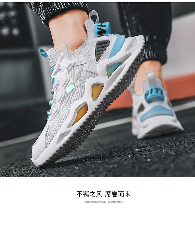 Men Height Increasing Sneakers Outdoor Breathable Casual Shoes Running Shock Absorbing Shoes Zapatillas Hombre