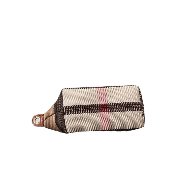 Early spring new women's bag plaid canvas personalized versatile dumpling bag summer lightweight shoulder crossbody bag